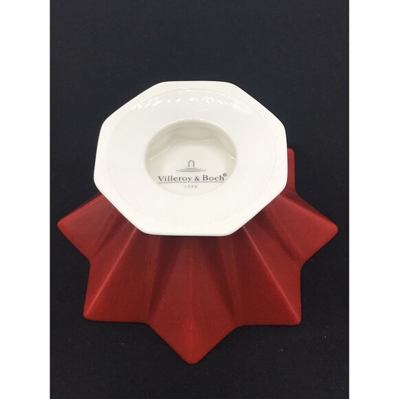 Villeroy & Boch 1748 Toys Fantasy Collection Ceramic Bowl Red 8 pointed octagon - Picture 9 of 10